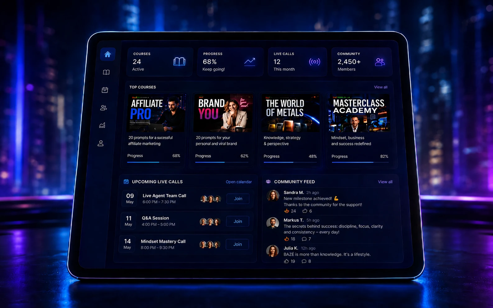 BAZE Dashboard – Continuous Access to Knowledge and Community